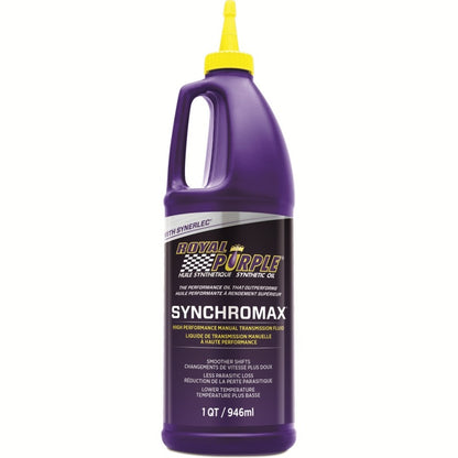 Royal Purple Synchromax Synthetic Manual Transmission Fluid, Canadian label, 6 x 1-quart case, part number 26512