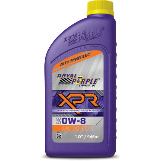 Royal Purple XPR Extreme Performance Racing Synthetic Motor Oil 0W-8, 6 x 1-quart case, part number 06009