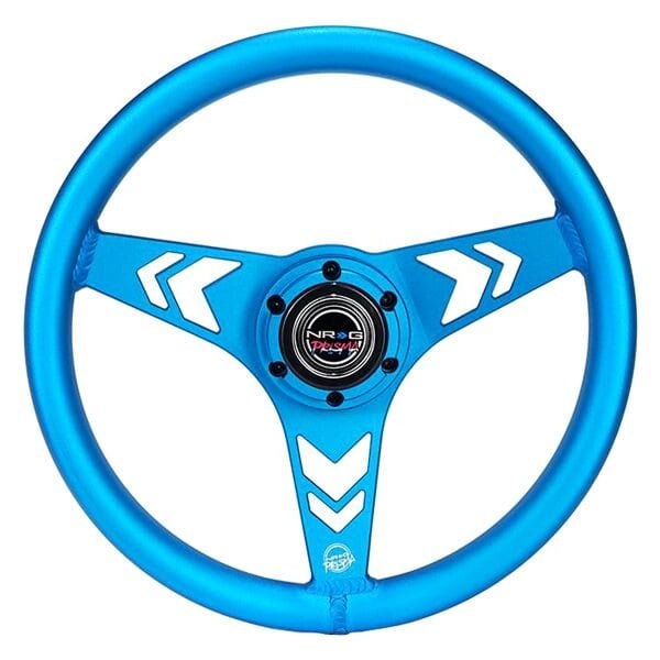 NRG Aluminum Steering Wheel 330mm - Arow Cutout - Ergonomic Grip - Anadized Blue - RST-070-BL