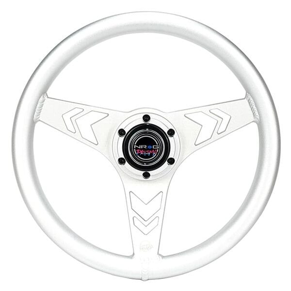 NRG Aluminum Steering Wheel 330mm - Arow Cutout - Ergonomic Grip - Anadized Silver - RST-070-SL