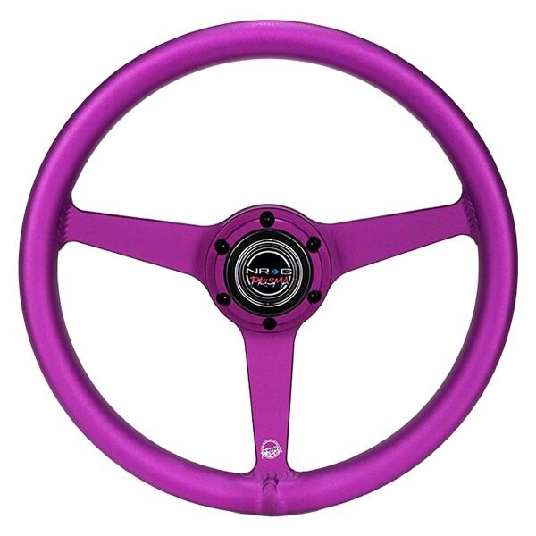 NRG Aluminum Steering Wheel 330mm - Heritage Solid Spoke - Ergonomic Grip - Anadized Purple - RST-071-PP