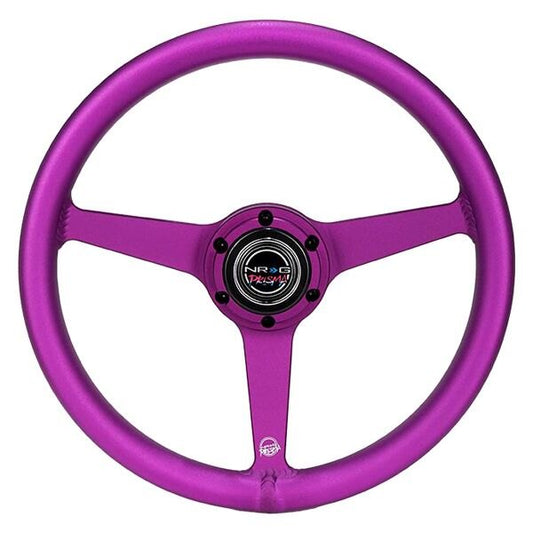 NRG Aluminum Steering Wheel 330mm - Heritage Solid Spoke - Ergonomic Grip - Anadized Purple - RST-071-PP