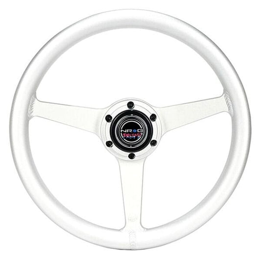 NRG Aluminum Steering Wheel 330mm - Heritage Solid Spoke - Ergonomic Grip - Anadized Silver - RST-071-SL