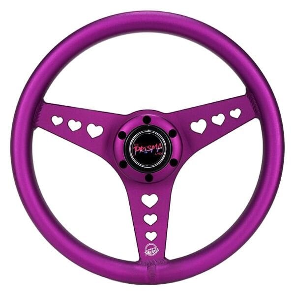 NRG All Aluminum Steering Wheel 330mm - Heart Cut Out- Ergonomic Grip- Anadized Purple - RST-073-PP