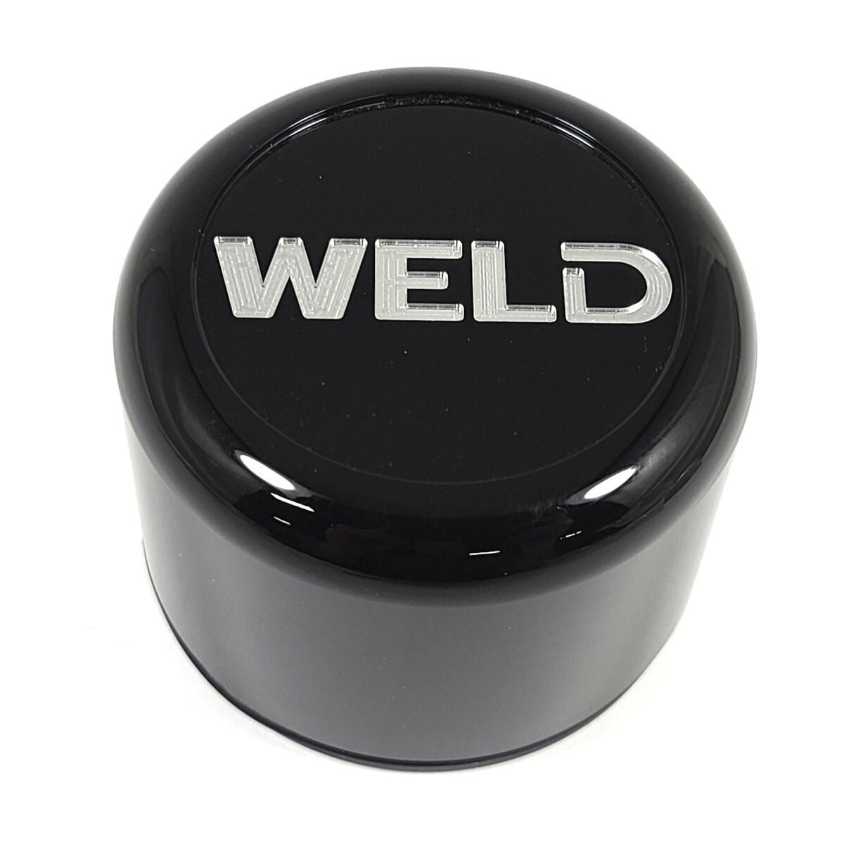 Weld 3.3in Alum O-Ring Cap 2.14in tall Gloss BLK/Gloss BLK Lens/CHR logo