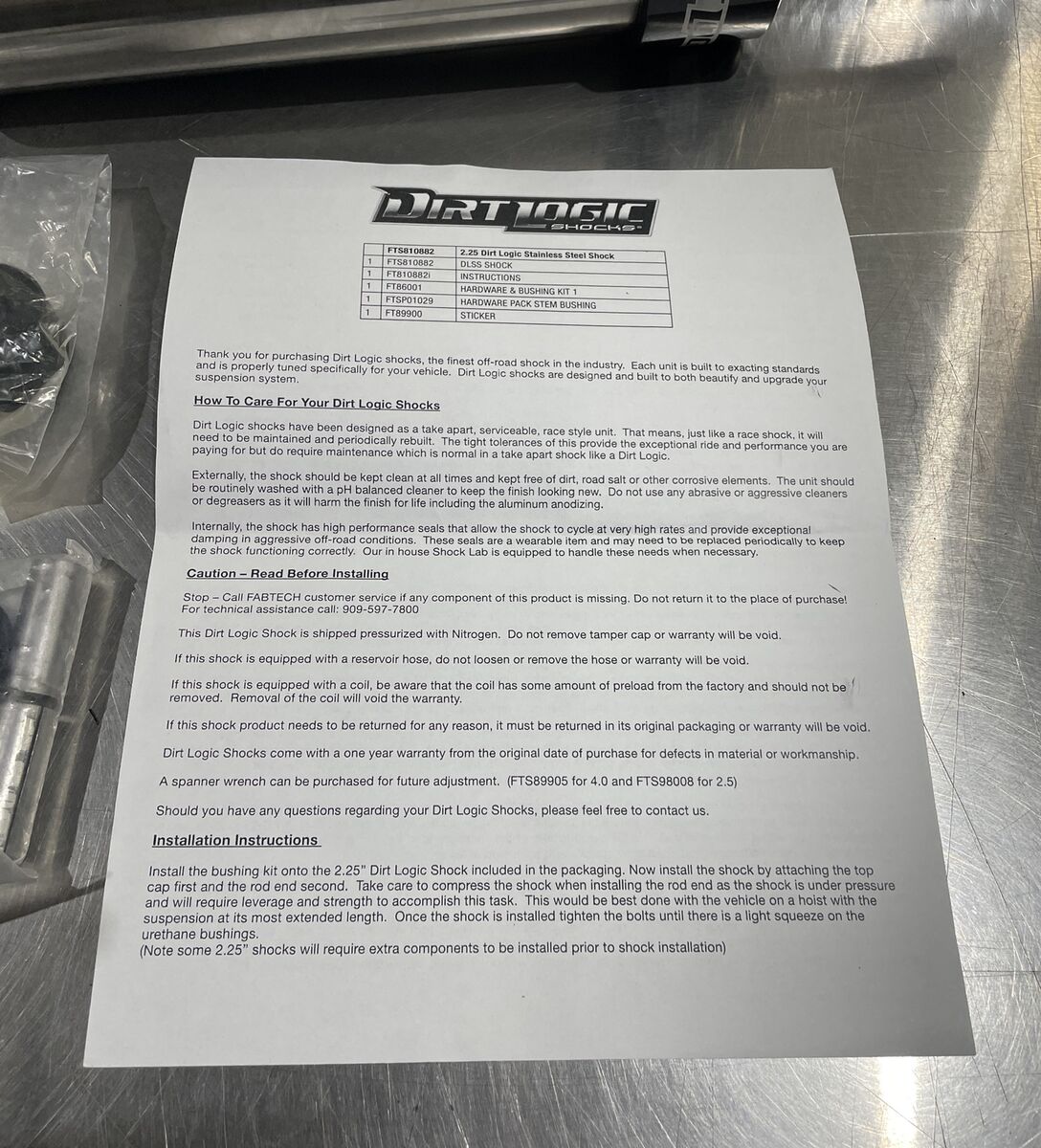 Fabtech Hardware Pack Stem Bushings