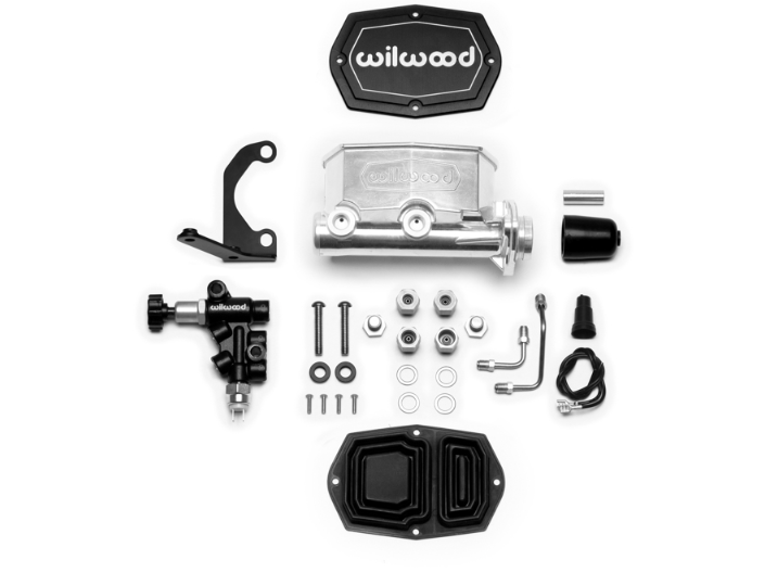 Wilwood MOPAR Compact Tandem M/C Kit w/ P-Valve 1.12in Bore - Black