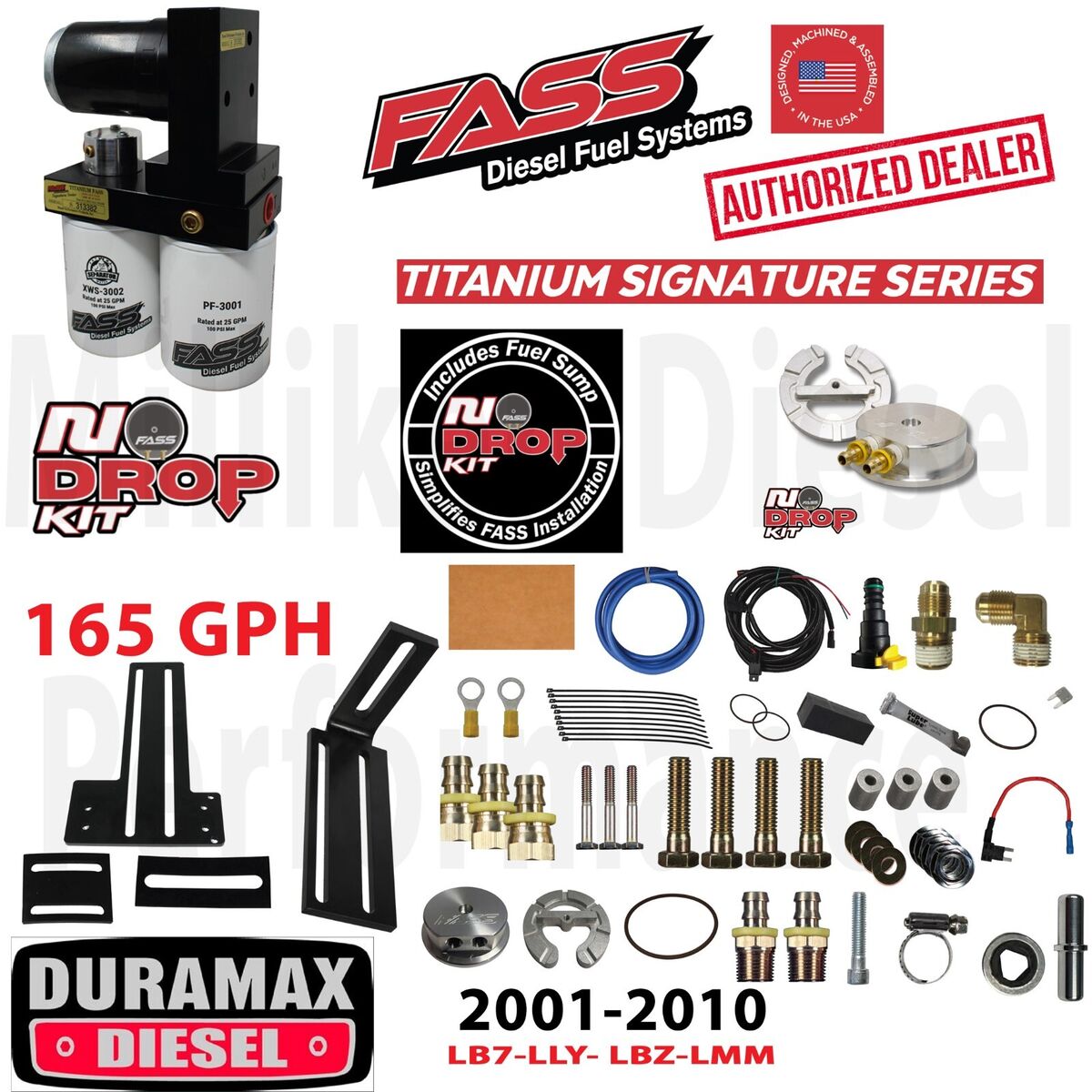 FASS 11-14 Chevy Duramax 165gph No Drop Titanium Fuel System