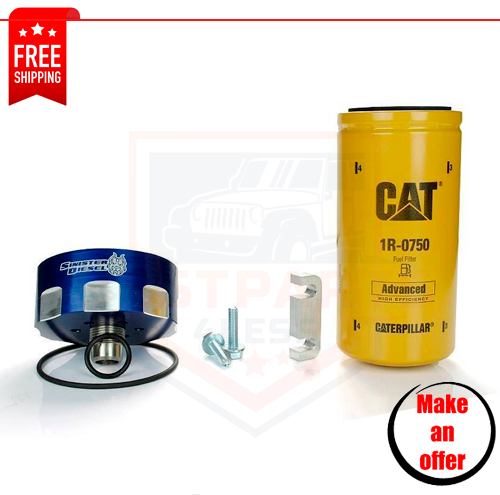 Sinister Diesel 01-16 GM Duramax 6.6L (Gray) CAT Fuel Filter Adapter