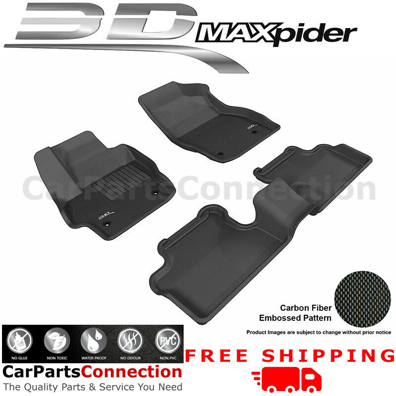 3D MAXpider L1MZ01301509 2010-2013 Mazda Mazda3 Kagu 1st & 2nd Row Floormats - Black