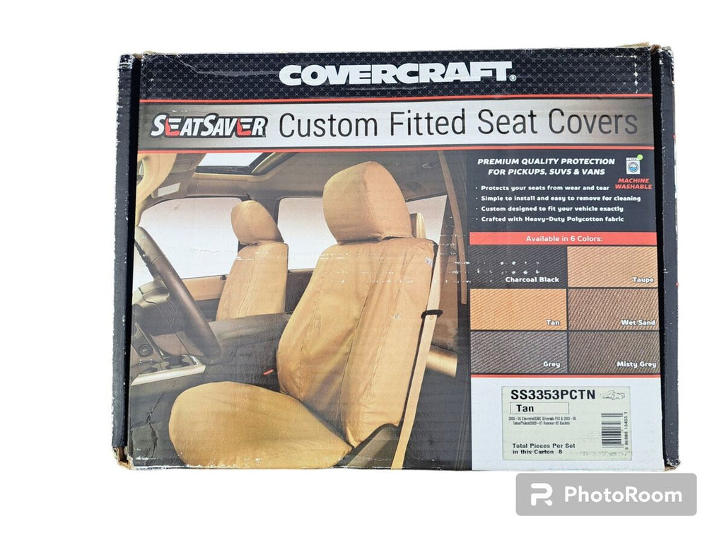 Covercraft 03-06 Chevrolet/GMC P/U Polycotton SeatSaver Custom Front Row Seat Covers - Misty Grey