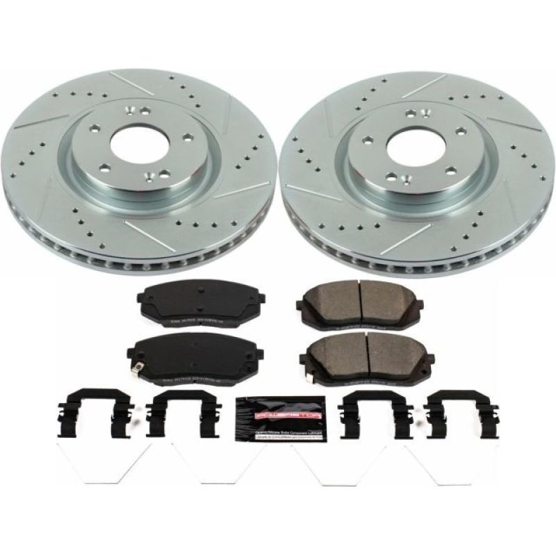 Power Stop 17-19 Hyundai Sonata Front & Rear Z17 Evolution Geomet Coated Brake Kit