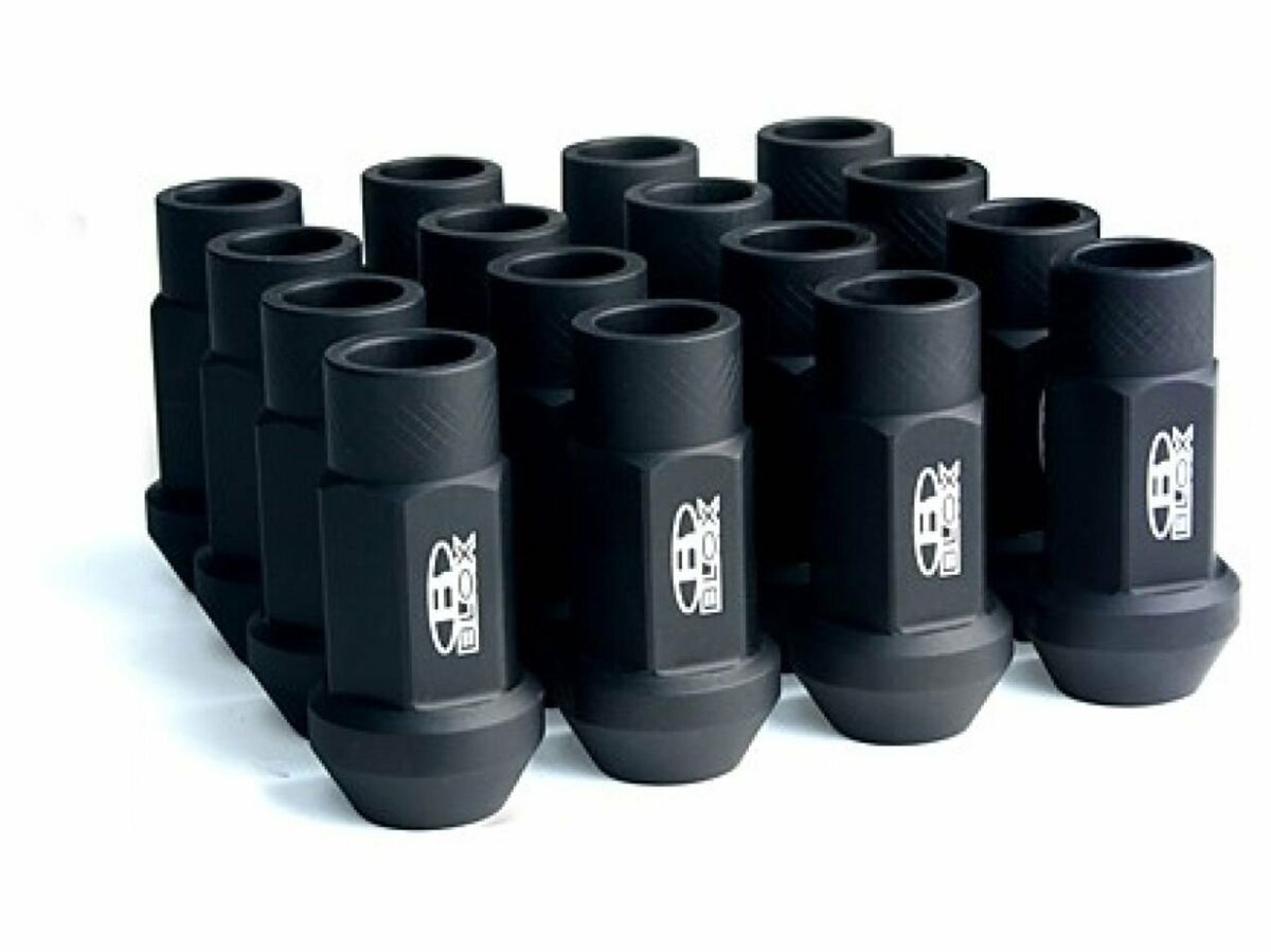 BLOX Racing Street Series Forged Lug Nuts - Black 12 x 1.5mm - Set of 20 (New Design) BXAC-00104-SSBK