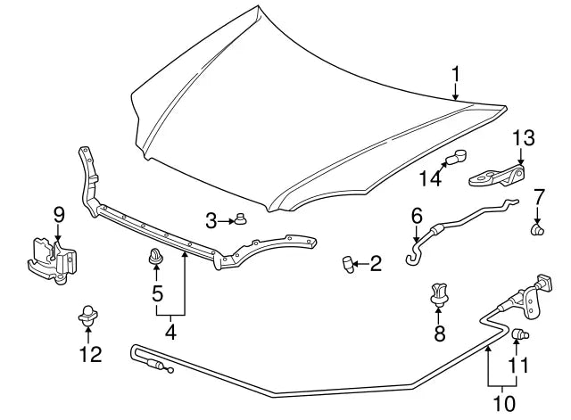 GENUINE HONDA CIVIC 92-00 DEL-SOL 93-97 HOOD PROP ROD HOLDER CLIP 90672-SJ4-013