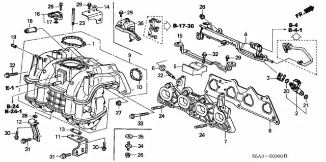 1988-2005 HONDA ACURA ACCORD CIVIC INSULATOR FUEL PIPE 16638-PH3-S00 oem 1B1276