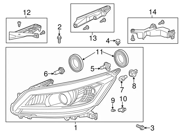 Genuine OEM Honda (H11) (12V 55W) (Koito) Bulb (33165-SAA-003) X1