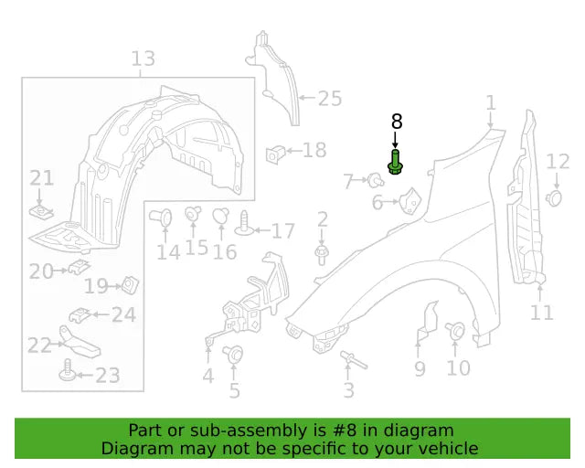 Genuine OEM Honda (4.8MM) Rivet (90853-SZT-G01) X1