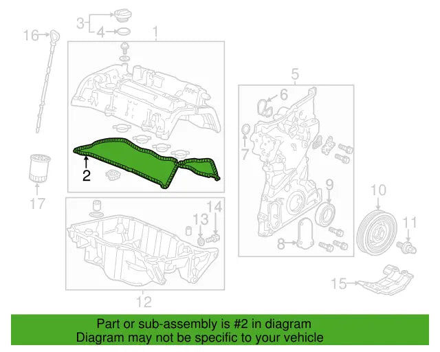 OEM Honda 2.4L Valve Cover Gasket 13-20 ACCORD TLX CRV ILX (12341-5A2-A01) X1