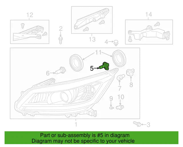 Genuine OEM Honda (H11) (12V 55W) (Koito) Bulb (33165-SAA-003) X1