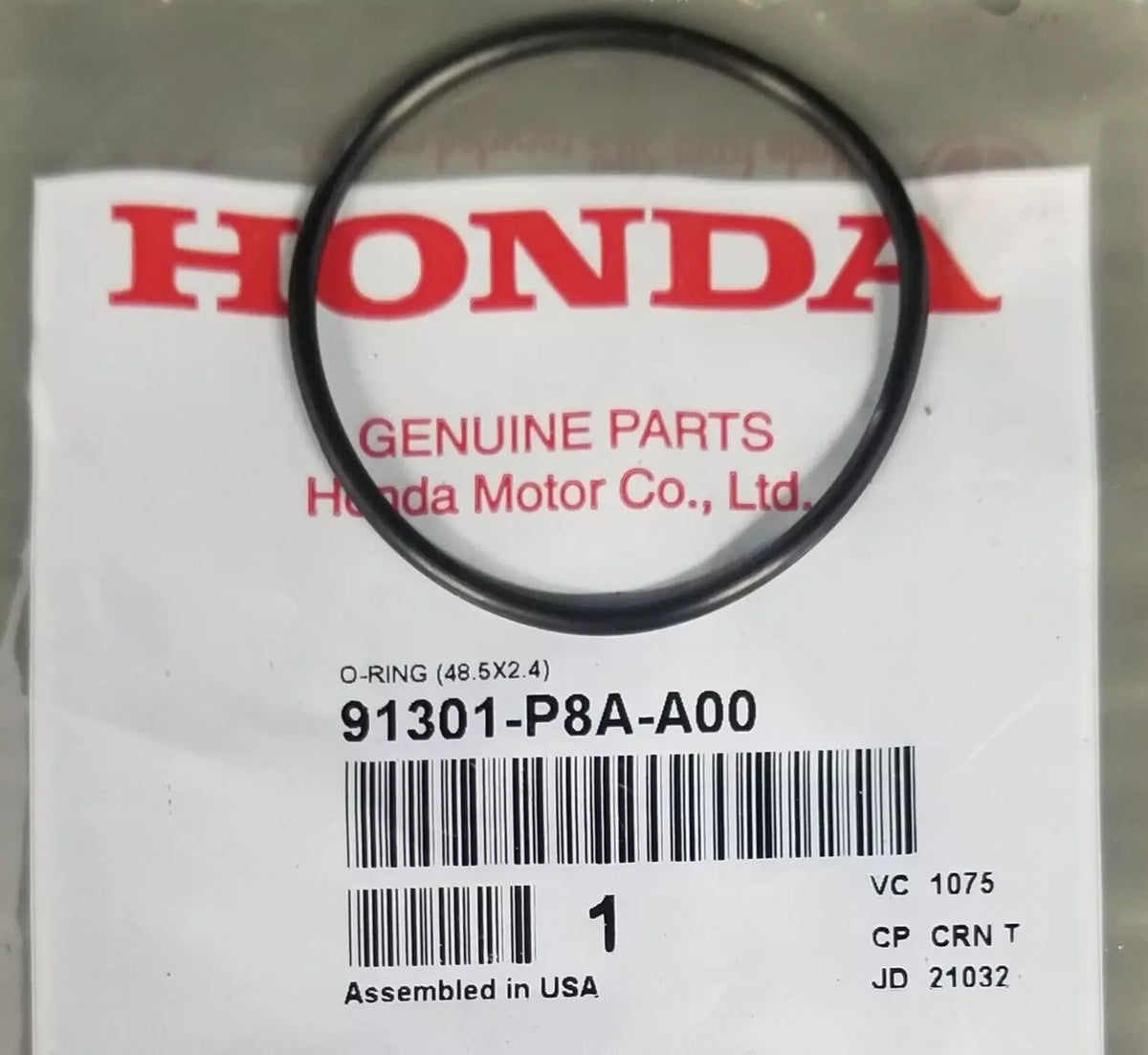 Genuine OEM Honda (48.5X2.4) O-Ring (91301-P8A-A00) X1
