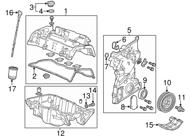 OEM Honda 2.4L Valve Cover Gasket 13-20 ACCORD TLX CRV ILX (12341-5A2-A01) X1