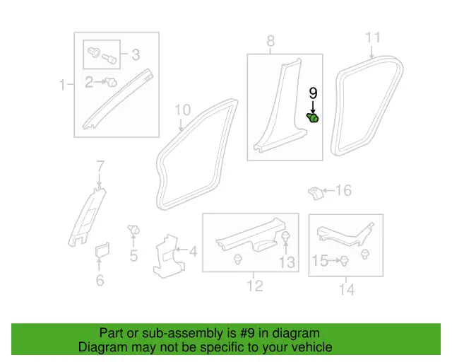 Genuine OEM Honda Door Trim Panel Clip (91560-SLJ-J01) X5