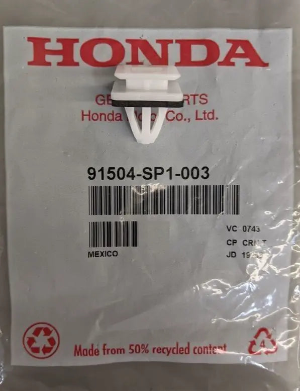 Genuine OEM Honda Clip Front (Lower) Fender (91504-SP1-003) X1