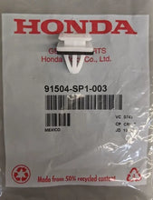 Load image into Gallery viewer, Genuine OEM Honda Clip Front (Lower) Fender (91504-SP1-003) X1