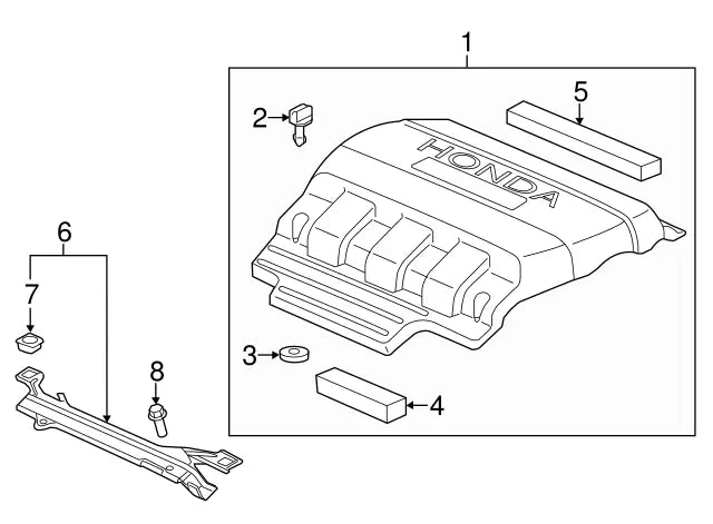 GENUINE OEM HONDA Pilot Odyssey Ridgeline Engine Cover Mounting Locking Stud X2