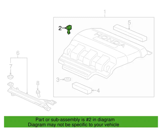 GENUINE OEM HONDA Pilot Odyssey Ridgeline Engine Cover Mounting Locking Stud X2