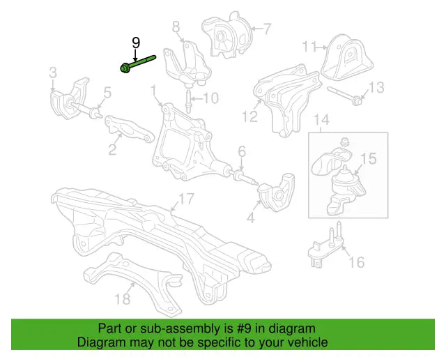 OEM Honda 92-95 & 96-00 Civic & 93-97 Del Sol Transmission Mount Bolt 12x100 mm