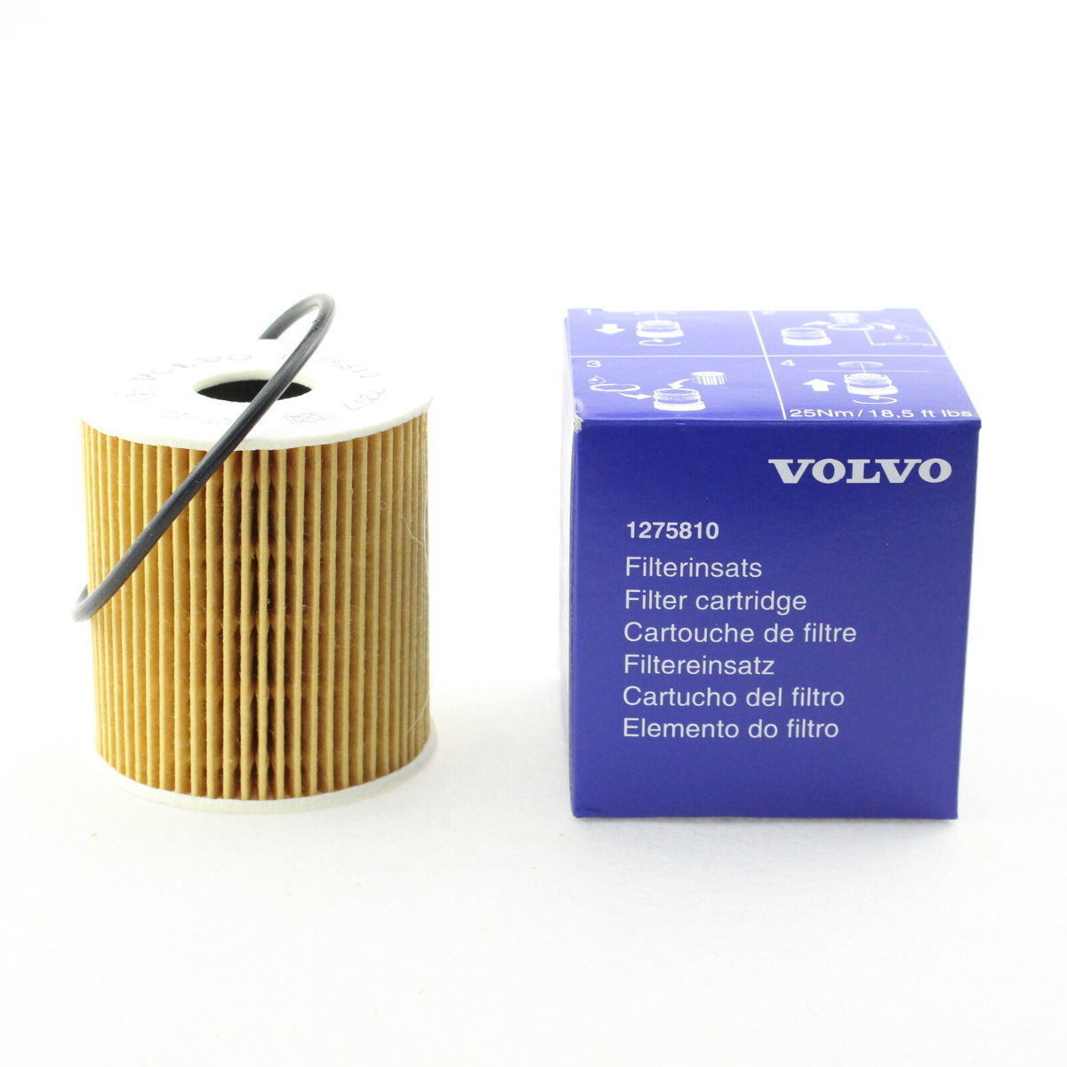 OEM Volvo Engine Oil Filter w/Gasket XC70 XC 90 V70 V40 S80 S60 (1275810) X1