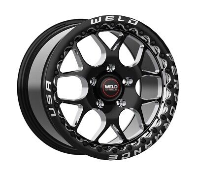 Weld Solana Drag 17x10 / 5x120 BP / ET42 / 78.1mm Bore - Gloss Black MIL DIA Wheel