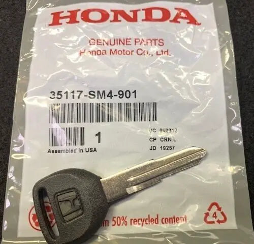 Genuine OEM Honda Blank Plastic (46.2MM) Master Key (35117-SM4-901) X1