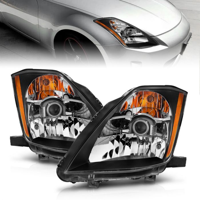 ANZO NISSAN 350Z 03-05 PROJECTOR HEADLIGHTS BLACK - 121108