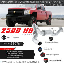 Load image into Gallery viewer, MBRP 3.5&quot; Cat Back, Single Side, T409, Chevy/GMC 2500 HD 6.0L EC/CC-SB 2007 - 2010