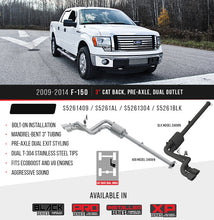 Load image into Gallery viewer, MBRP 3&quot; Cat Back, Pre-Axle Dual Outlet, T304, Ford F-150 3.5L EcoBoost/5.0L/3.7L 2009 - 2014