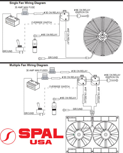 Spal FRH Fan Relay And Wiring Harness Kit Without The 185 or 195 Degree Thermostat Switch SPAL