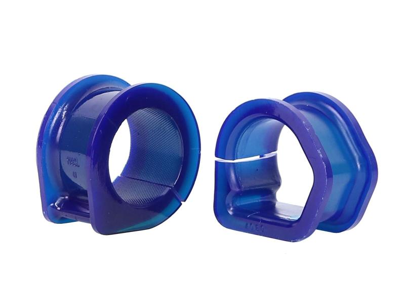 Full SuperPro SPF4060K steering rack bushing kit with polyurethane bushings and sleeves.