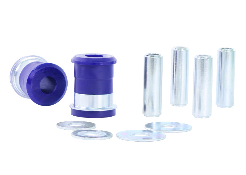 Full kit contents of SuperPro SPF4346K front lower control arm bushings for Toyota and Lexus trucks.