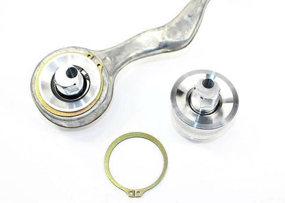 SPL CRB E9X adjustable front caster rod monoball bushings for BMW E9X, E8X, M2, M3, and M4, designed to increase caster and improve steering feel