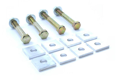SPL EL Z34 eccentric lockout kit for Nissan 370Z and Infiniti G35 G37, designed to eliminate OEM eccentric bolt slip and lock rear alignment
