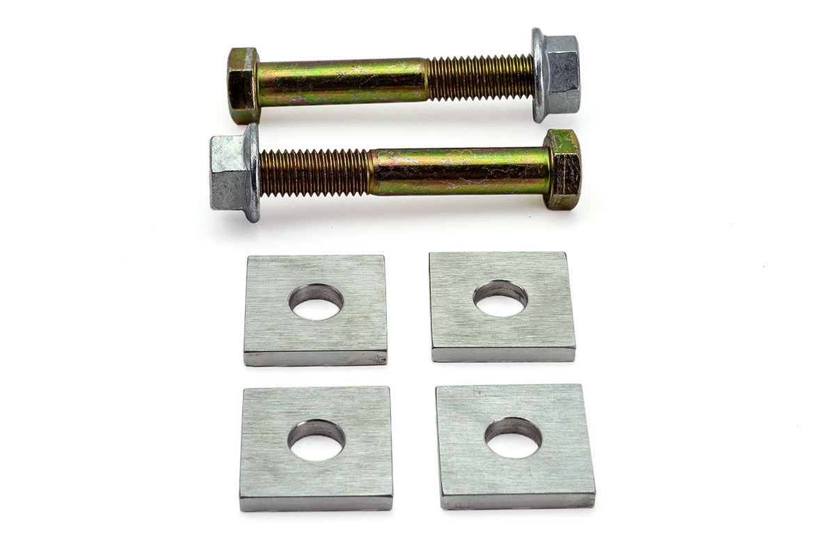 SPL ELC F8X eccentric camber lockout kit for BMW F8X and G8X M cars, designed to eliminate OEM camber eccentric slip and lock rear alignment