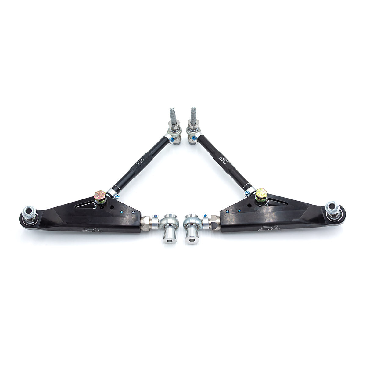 SPL FLCA FRS adjustable front lower control arms for GR86 and BRZ, designed to add camber, caster, roll center, and anti-dive adjustment for track use