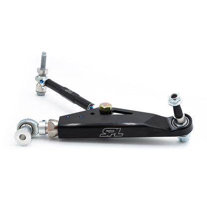 SPL FLCA FRS adjustable front lower control arms for GR86 and BRZ, designed to add camber, caster, roll center, and anti-dive adjustment for track use