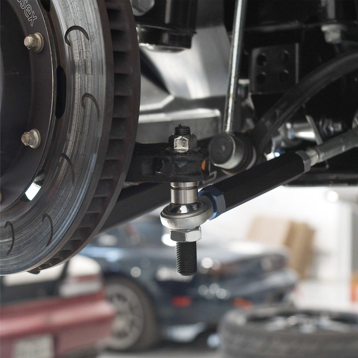 SPL Parts adjustable front tie rod ends with bumpsteer correction for Toyota GR86, Subaru BRZ, FR-S, and WRX, designed to reduce toe change and improve steering stability