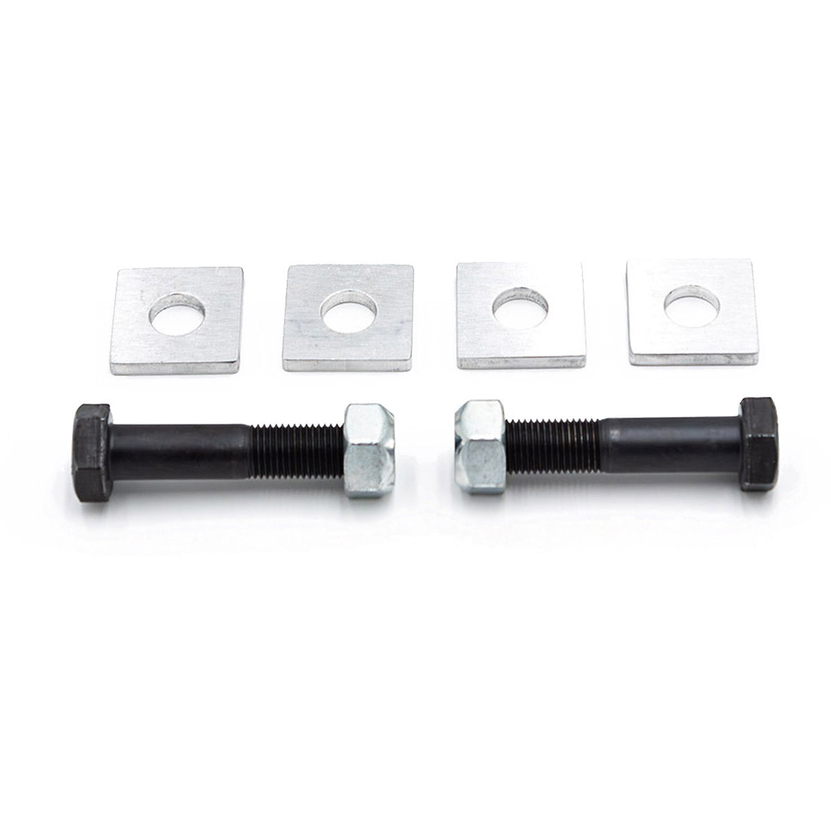 SPL Parts rear eccentric lockout kit for Toyota GR86, Subaru BRZ, WRX, and FR-S, designed to eliminate OEM eccentric bolt slip and lock down rear alignment