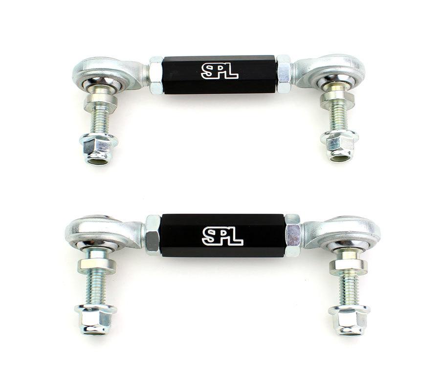 SPL Parts adjustable rear sway bar endlinks for Toyota Supra A90 and BMW G-series vehicles, designed to eliminate sway bar preload and support high-load performance sway bars