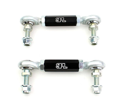 SPL Parts adjustable rear sway bar endlinks for Toyota Supra A90 and BMW G-series vehicles, designed to eliminate sway bar preload and support high-load performance sway bars