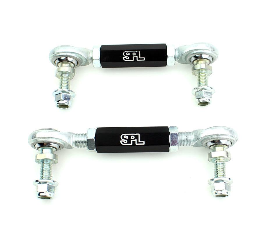 SPL Parts adjustable rear sway bar endlinks for Toyota Supra A90 and BMW G-series vehicles, designed to eliminate sway bar preload and support high-load performance sway bars